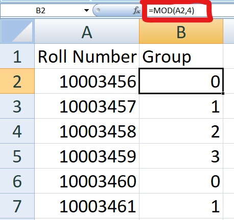 MOD Formula 