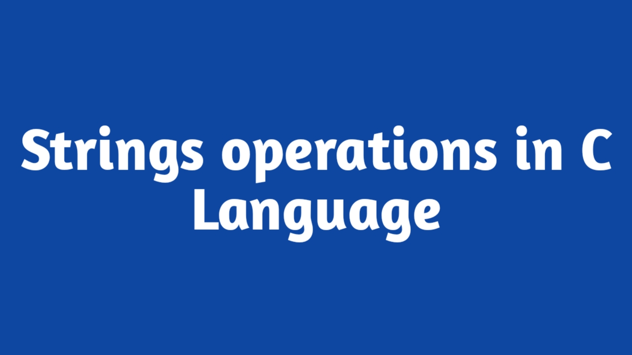 String operations in C Language