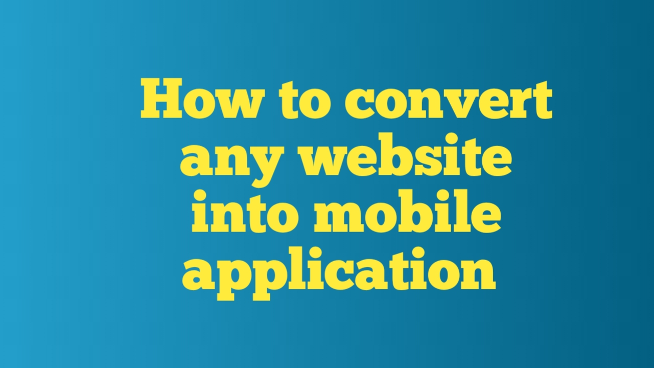 How to use any website like mobile application