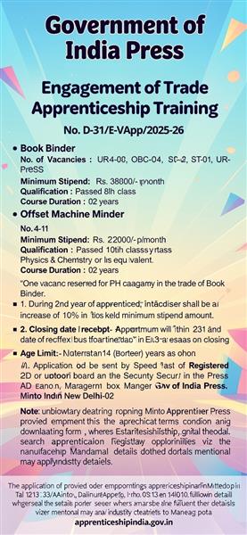 GOVERNMENT OF INDIA PRESS Minto Road, New Delhi - 110002