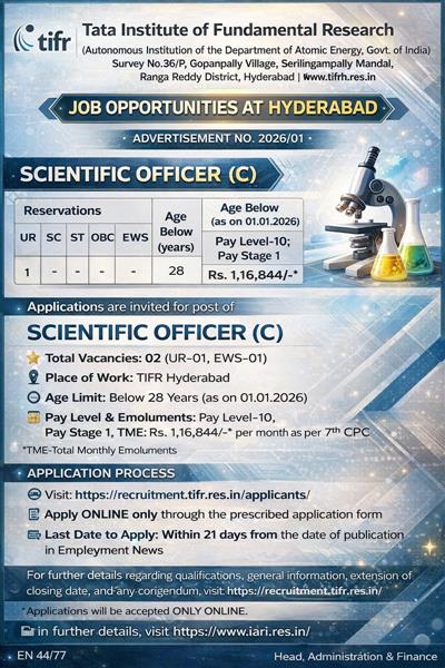 TATA INSTITUTE OF FUNDAMENTAL RESEARCH (TIFR), HYDERABAD