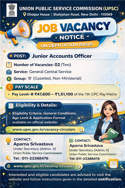 Union Public Service Commission (UPSC) Dholpur House, Shahjahan Road, New Delhi